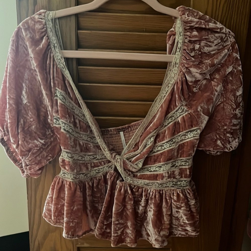 Free people velvet top!
